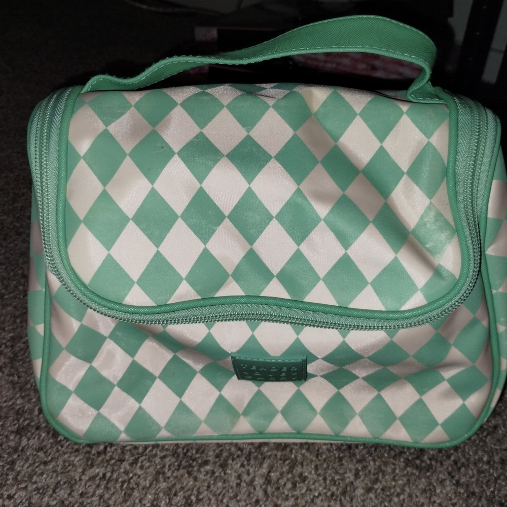 Green and White Checkered Women's Bag